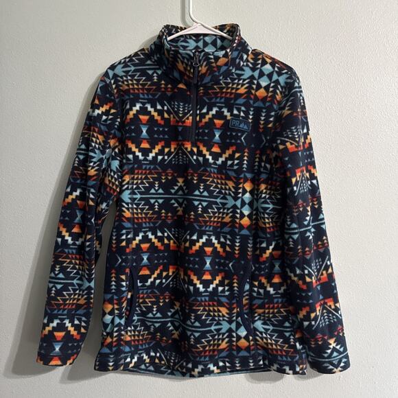 Womens POWDER RIVER OUTFITTERS Panhandle Aztec Fleece Quarter Zip Jacket Medium - Picture 1 of 5